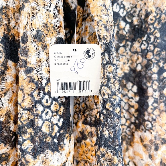 Free People Out For The Night Top in Snake Combo New With Tags - Picture 11 of 12